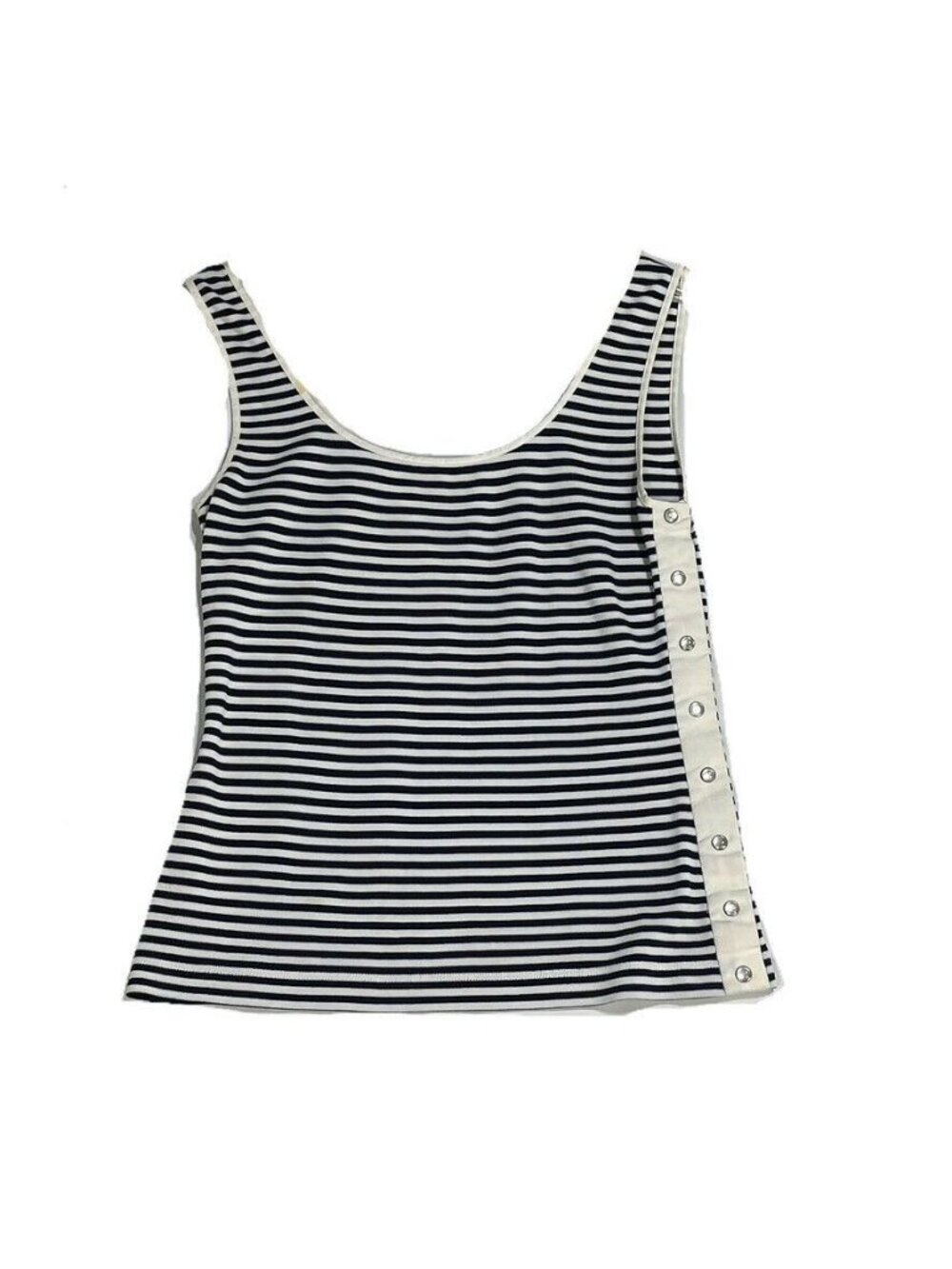Ellen Tracy Womens Striped Sleeveless Top Size 4 Polyester Viscose
